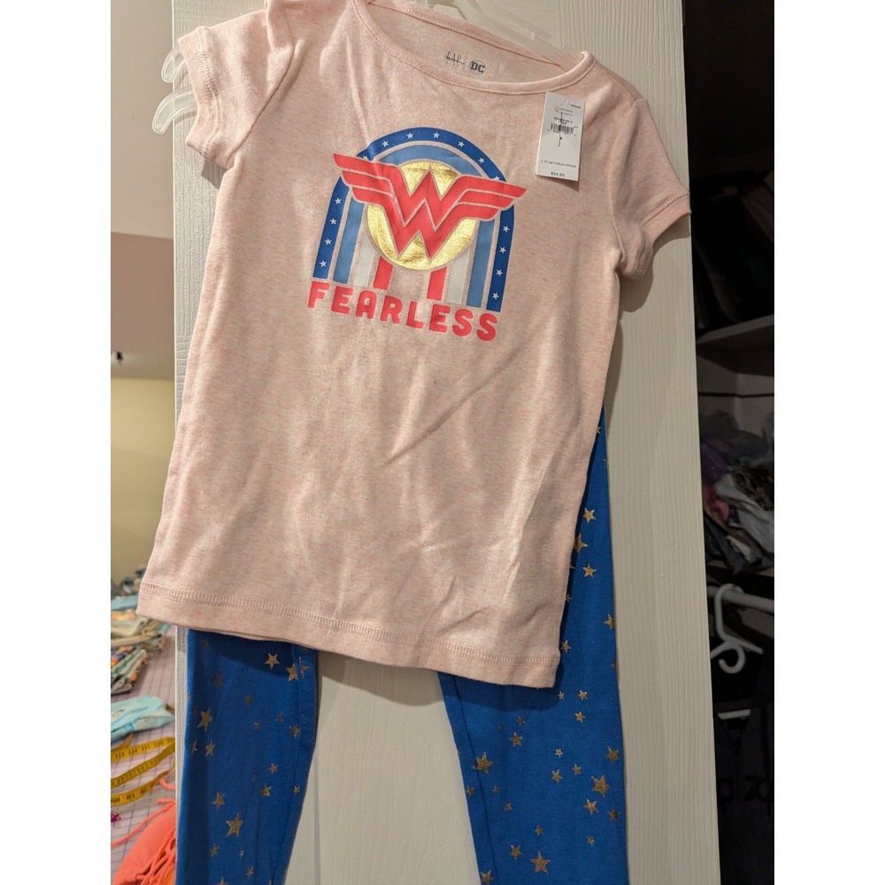 Baby Gap Wonder Woman T-shirt And Leggings Set Organic Cotton DC Comics Size 6